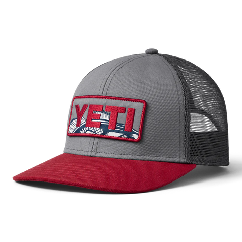 Yeti Bass Trucker Hat Grey/Rust